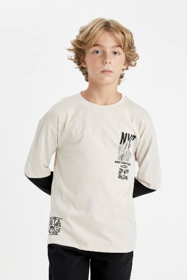 Boy Boy Crew Neck Printed T-Shirt