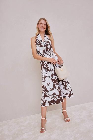 Linen Blend Sleeveless Maxi Dress