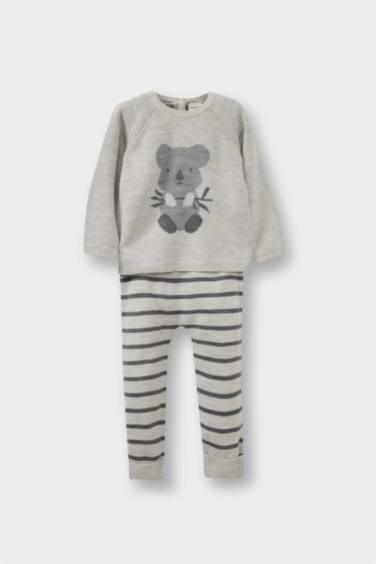 سيت تريكو بيبي ولادي بنطلون وبلوز صوف - قطعتين