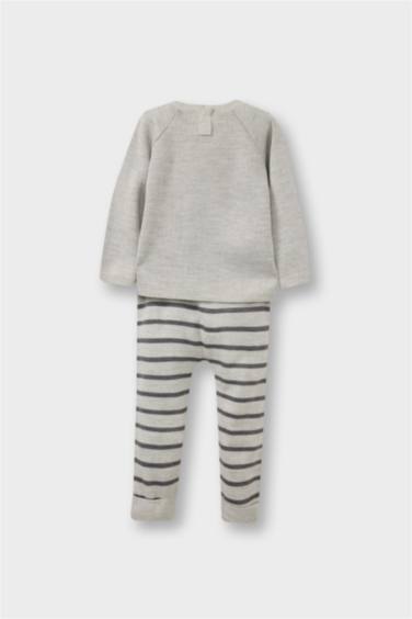 سيت تريكو بيبي ولادي بنطلون وبلوز صوف - قطعتين