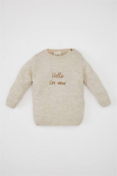 طقم بيبي اولادي تريكو سالوبيت و بلوفر قصة عادية - قطعتين