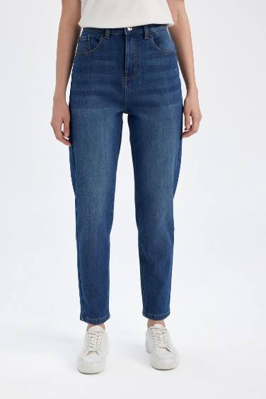 Lina Comfort Mom Yüksek Bel Bilek Boy Jean Yıkamalı Pantolon