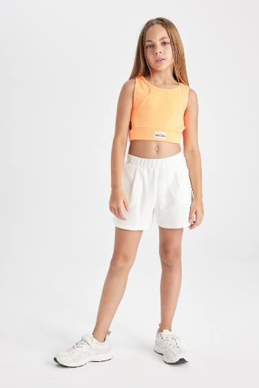 Girl Crew Neck Crop Top