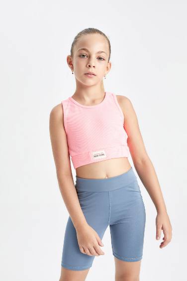 Girl Crew Neck Crop Top