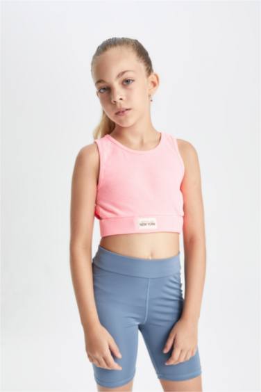 Girl Crew Neck Crop Top