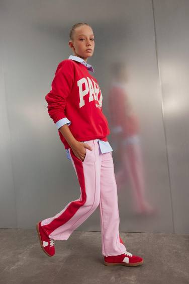 بنطلون سويت بانتس بناتي وايد ليج برجل واسع