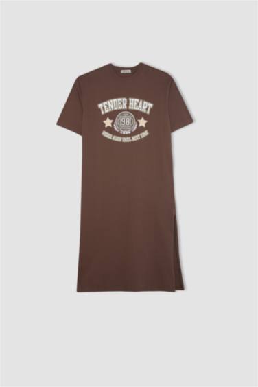 Crew Neck Printed Standart Dress