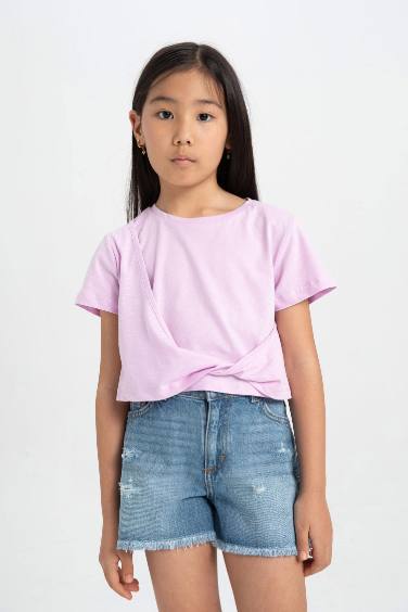 Girl Relax Fit Crew Neck Short Sleeve T-Shirt