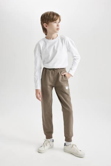 Pantalon de survêtement en tissu épais à taille élastique pour Garçon