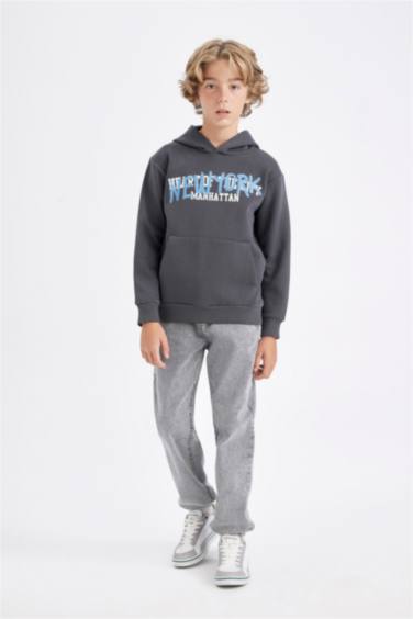 Свитшот с капюшоном с принтом для мальчиков