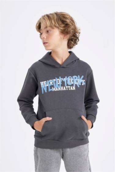 Свитшот с капюшоном с принтом для мальчиков