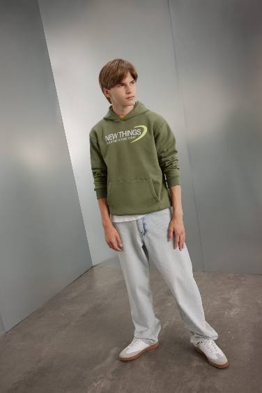 Свитшот с принтом с капюшоном для мальчиков