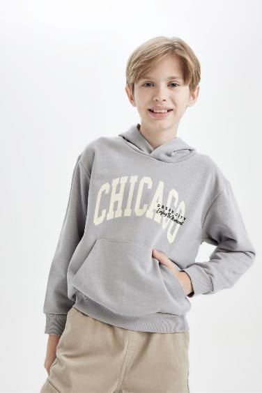 Boy Regular Fit Hooded Pocketed Sweatshirt