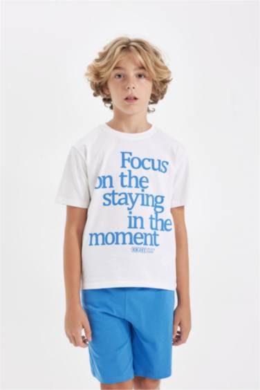 2'li Takım Baskılı Kısa Kollu Tişört Şort Erkek Çocuk