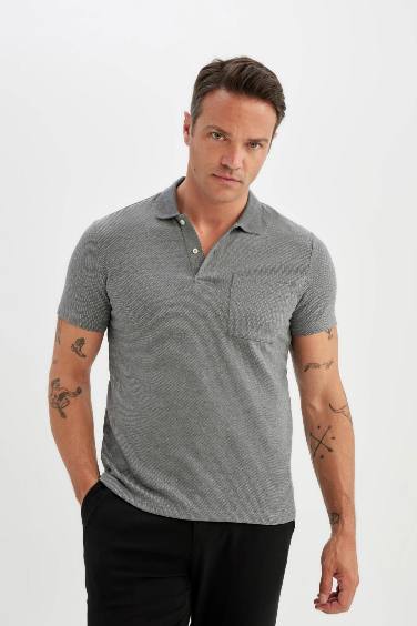 Slim Fit Dar Kesim Kısa Kollu Polo Tişört