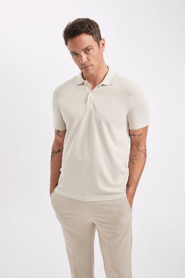 Slim Fit Dar Kesim Kıvrılmaz Kısa Kollu Pamuklu Polo Tişört