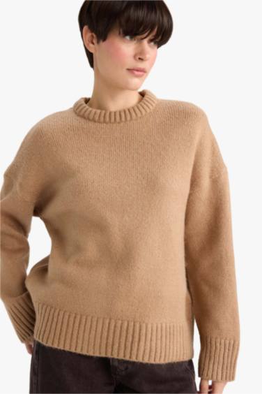 Oversize Fit Crew Neck Knitwear Pullover