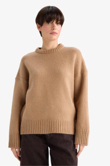Oversize Fit Crew Neck Knitwear Pullover