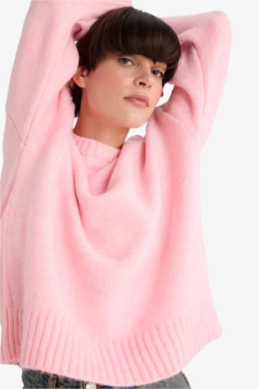 Oversize Fit Crew Neck Knitwear Pullover