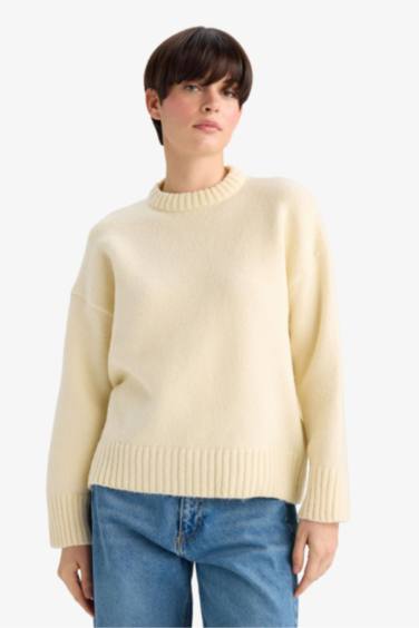 Oversize Fit Crew Neck Knitwear Pullover