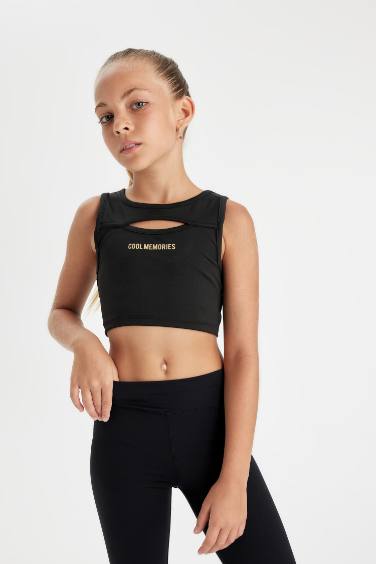 تانك توب بناتي بطبعة شعار سليم فيت بدون كم