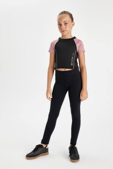 Girl Slim Fit Printed Short Sleeve T-Shirt