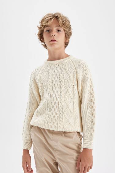 Pull en tricot à con rond Coupe régulière pour Garçon