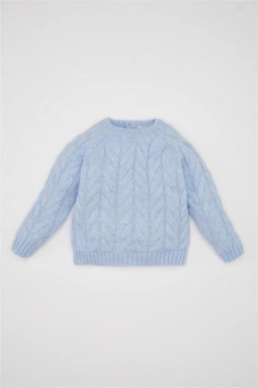 Свитер с круглым вырезом для малышей девочек