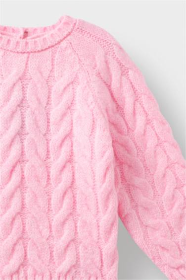 Baby Girl Crew Neck Knit Pullover