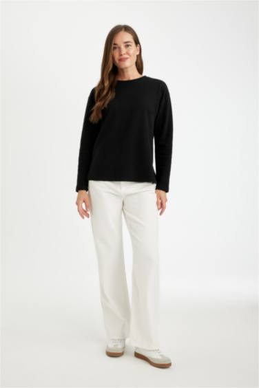 Кофта с длинным рукавом с круглым вырезом