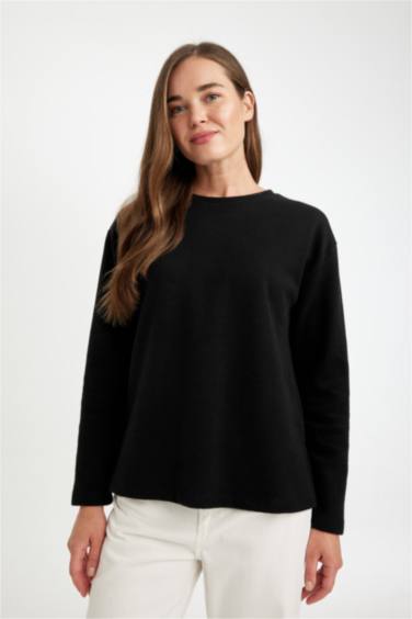 Кофта с длинным рукавом с круглым вырезом