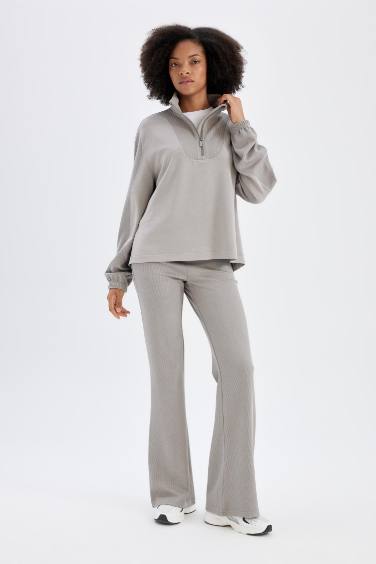 سروال نسيج مشروط برجل واسع شارلستون