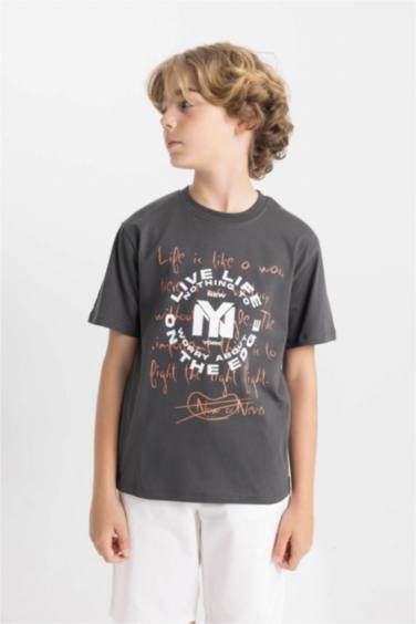 Boy Crew Neck Printed Short Sleeve T-Shirt