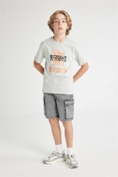 تيشيرت ولادي نص ردن مطبوع قصة عادية