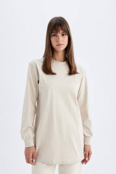 Oversize Fit Basic Sweatshirt Tunic