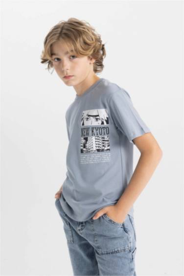 Boy Crew Neck Printed Short Sleeve T-Shirt