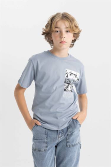 Boy Crew Neck Printed Short Sleeve T-Shirt