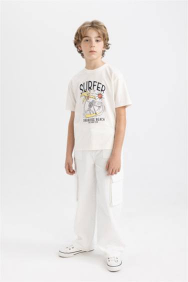 T-Shirt Imprimé à Manches Courtes Col Rond pour Garçon