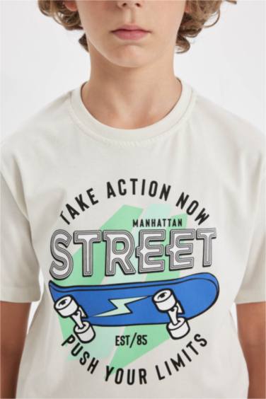 T-Shirt Imprimé à Manches Courtes Col Rond pour Garçon