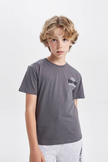 Boy Crew Neck Printed Short Sleeve T-Shirt