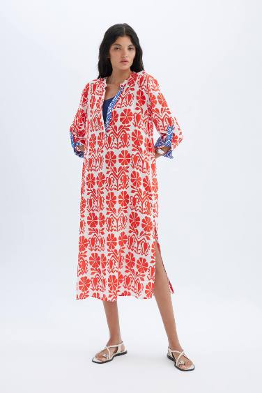 Fall in Love Regular Fit Patterned Beach Dress