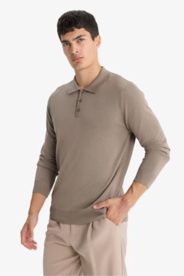 Standard Fit Polo Collar Knitwear Pullover