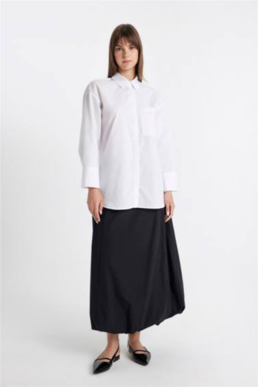 قميص طويل قصة مريحة ردن طويل