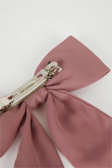 Pink Ribbon Bow Hair Clip