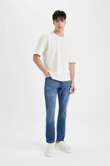 سروال جينز بيدرو سليم فيت بخصر عادي