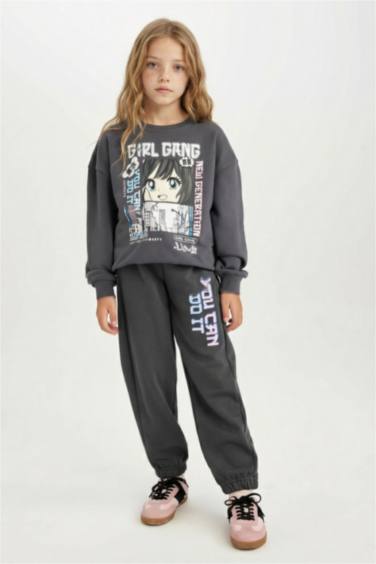 Girl Oversize Fit Printed Sweatshirt