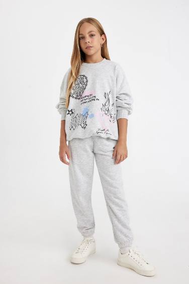 Girl Oversize Fit Printed Sweatshirt