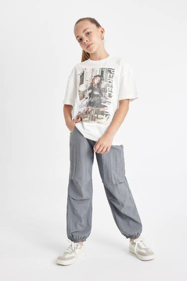 Pantalon de Jogging Parachute à taille élastique et poches pour Fille