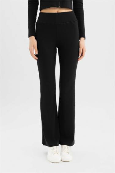 بنطلون سويت بانتس بيزك مضلع برجل واسع