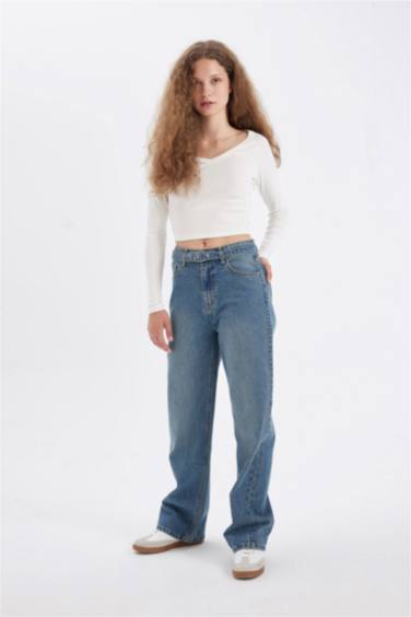 90-шы жылдардағы кең аяқ деним Шалбар